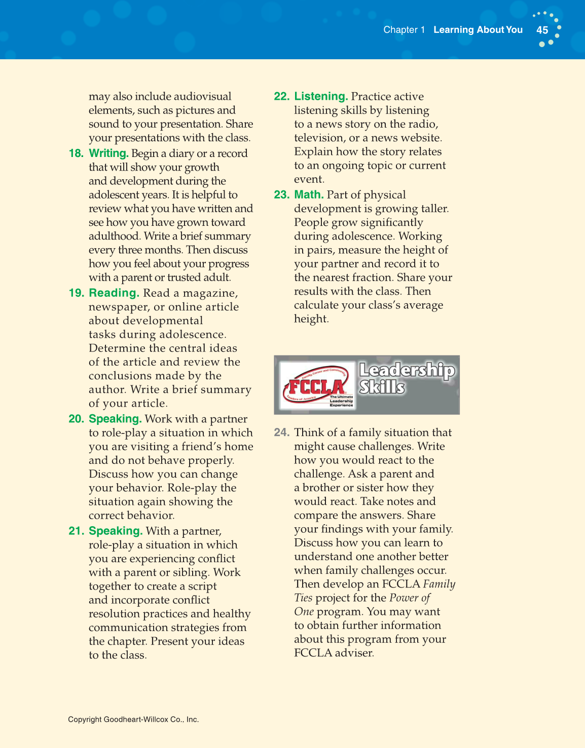 Exploring Life and Career: Introduction to Social Health, 7th Edition page 45