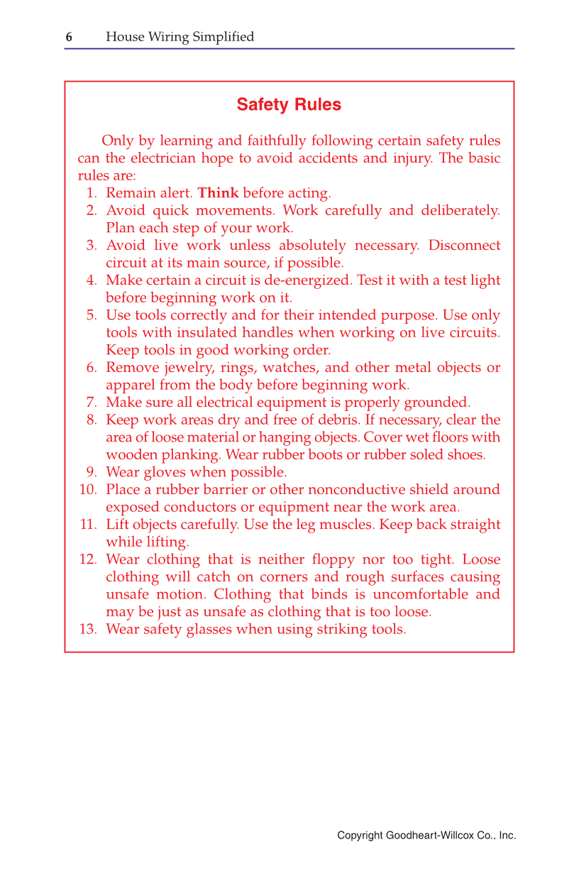 House Wiring Simplified, 14th Edition page 6