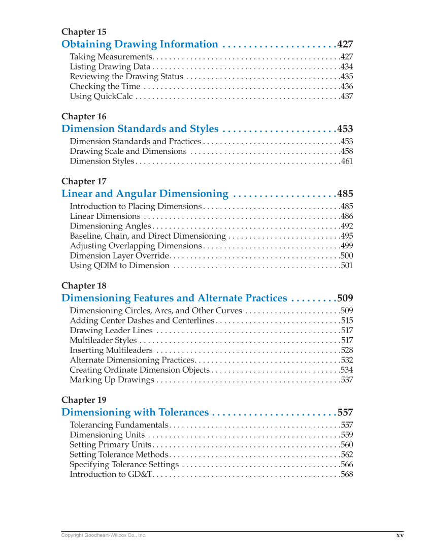 AutoCAD and Its Applications—Basics 2018, 25th Edition page xv