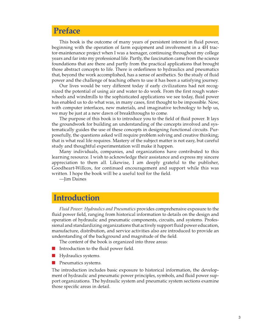Fluid Power: Hydraulics and Pneumatics, 2nd Edition page 3
