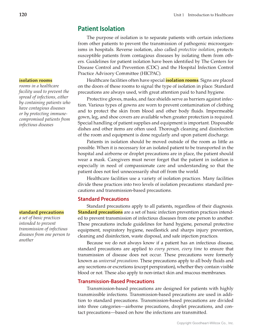 Health Science: Concepts and Applications, 1st Edition page 120