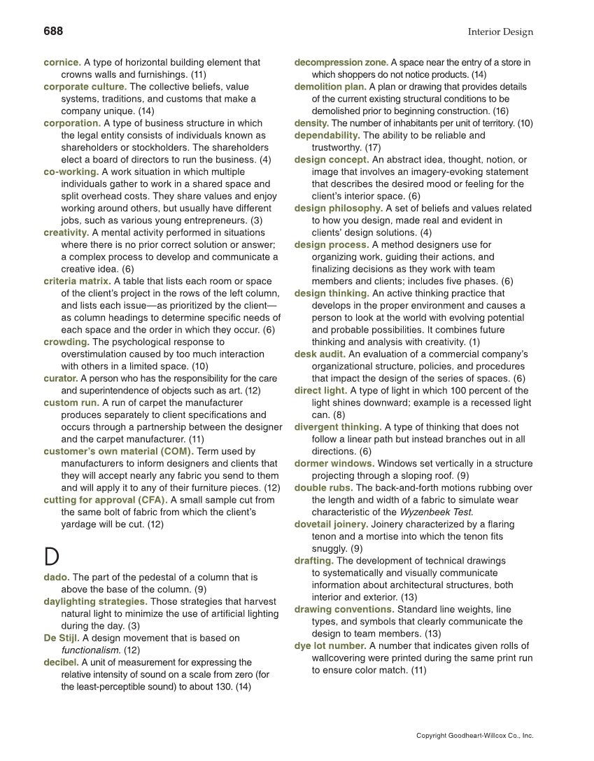 Interior Design, 1st Edition page 688