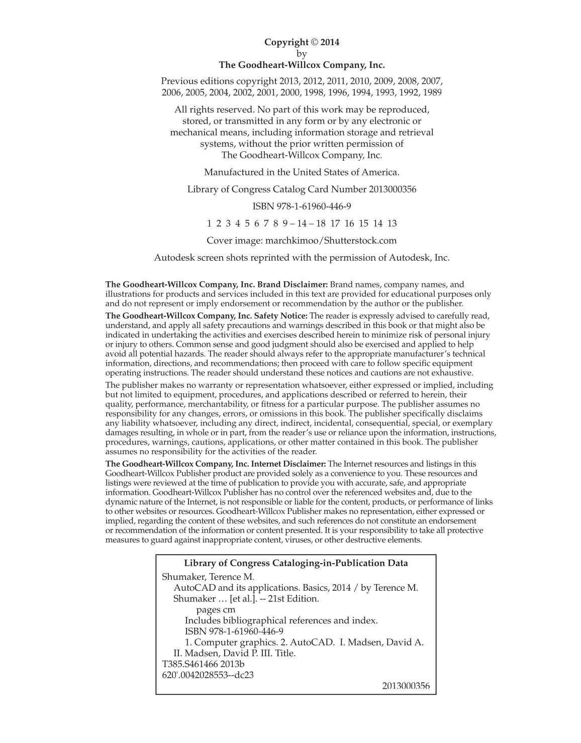 AutoCAD and Its Applications—Basics 2014, 21st Edition page 2