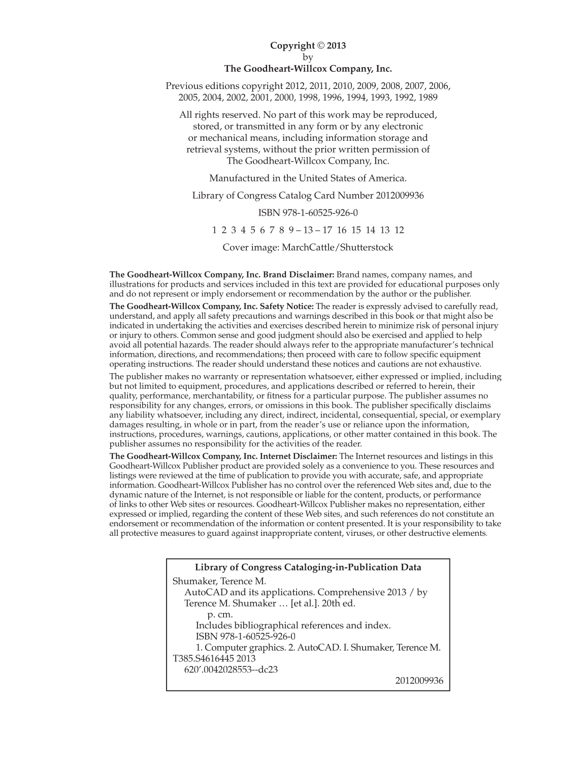 AutoCAD and Its Applications—Comprehensive 2013, 20th Edition page ii