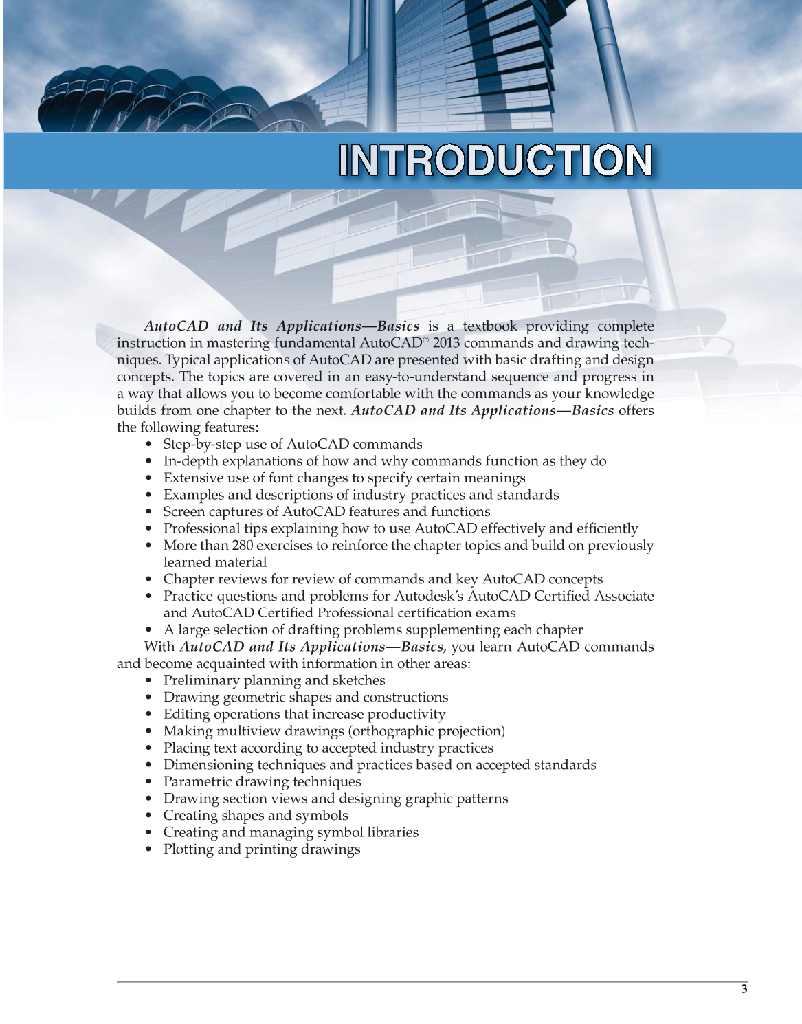 AutoCAD and Its Applications—Comprehensive 2013, 20th Edition page 3