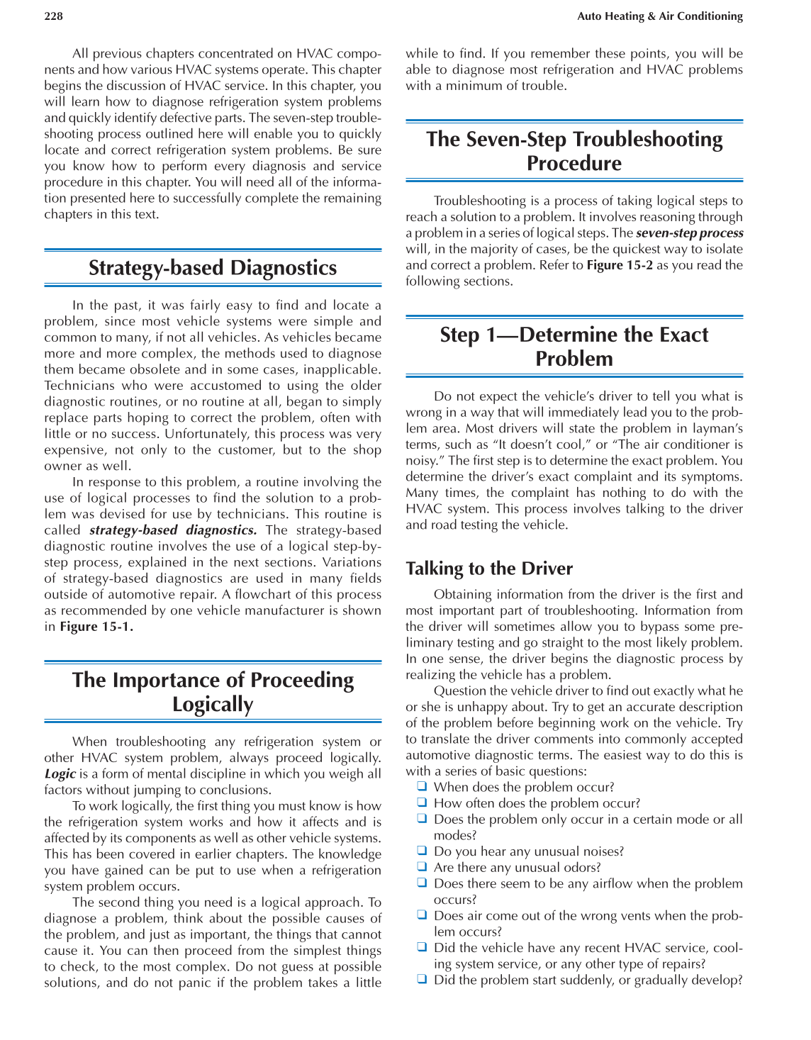 Auto Heating and Air Conditioning, A7, 3rd Edition page 228