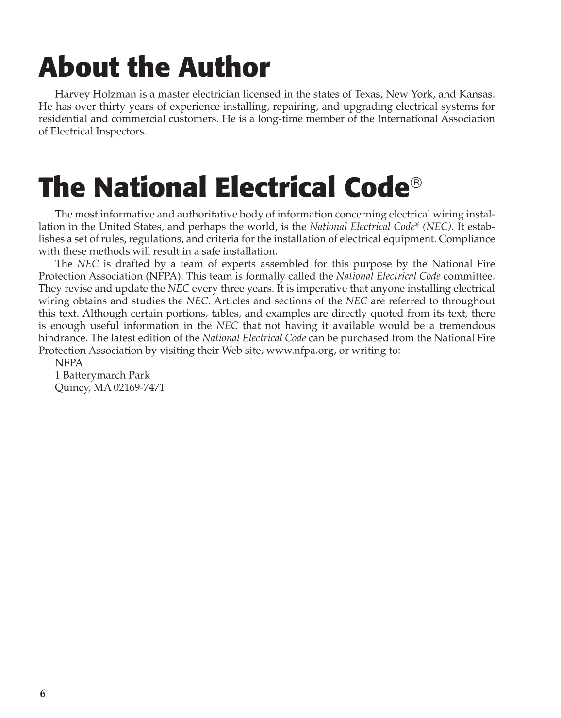 Modern Residential Wiring, 9th Edition page 6