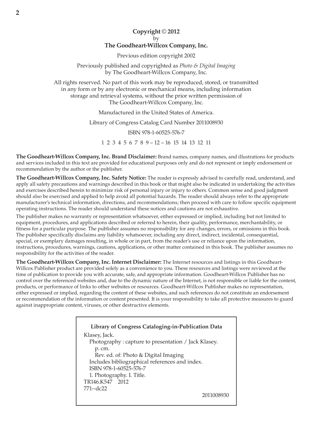 Photography: Capture to Presentation, 2nd Edition page 2