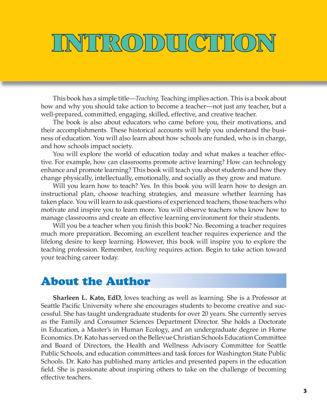 Teaching, 1st Edition page 3