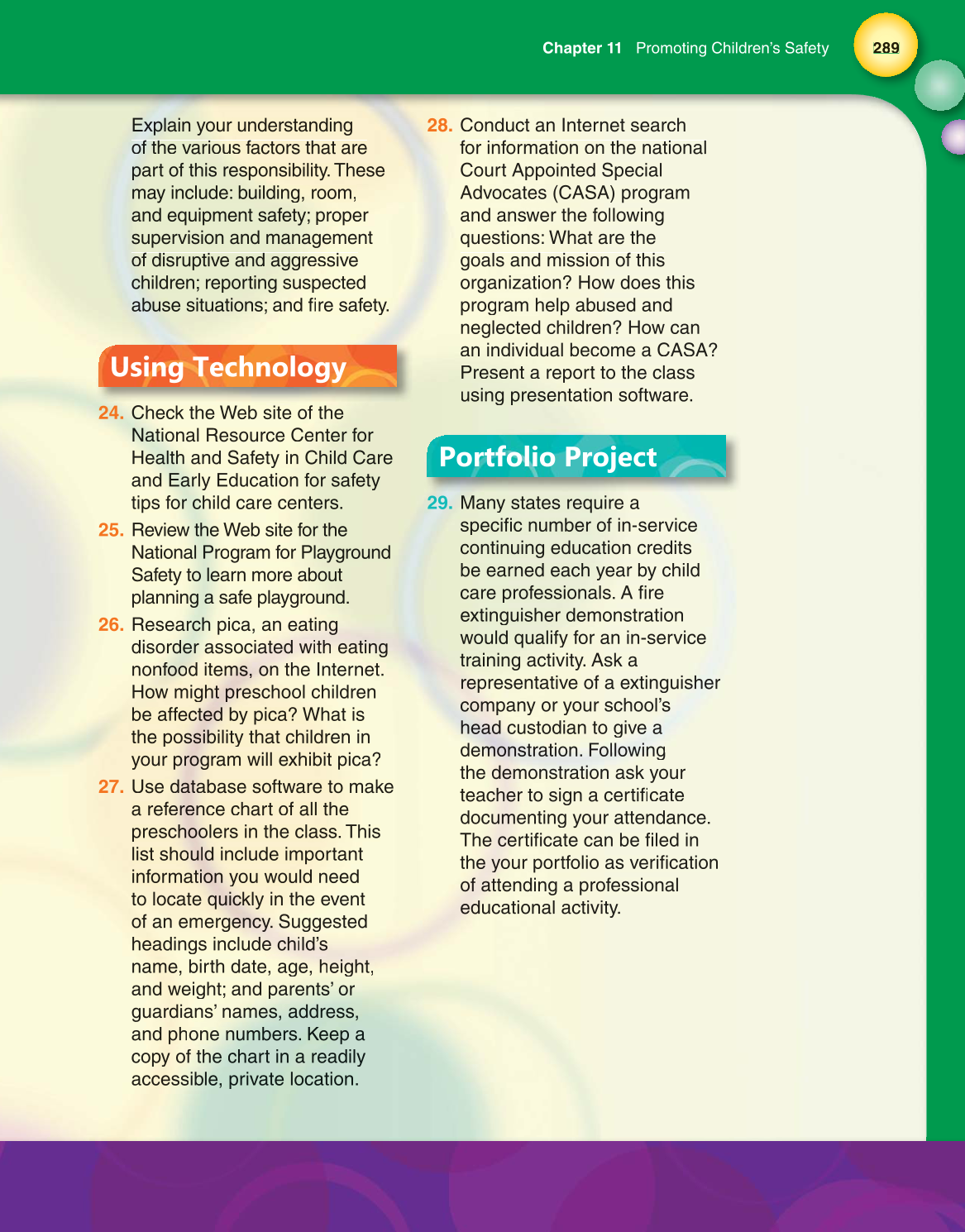 Working with Young Children, 7th Edition page 289