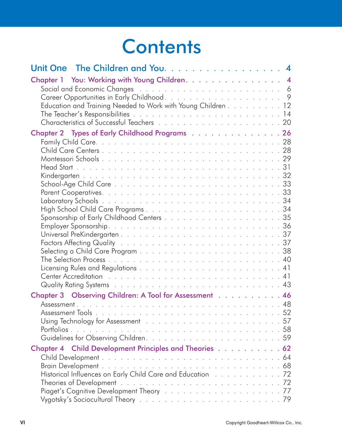 Working with Young Children, 8th Edition page vi