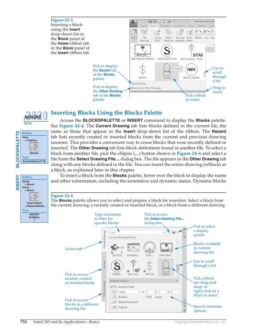 AutoCAD and Its Applications—Basics 2020, 27th Edition page 734