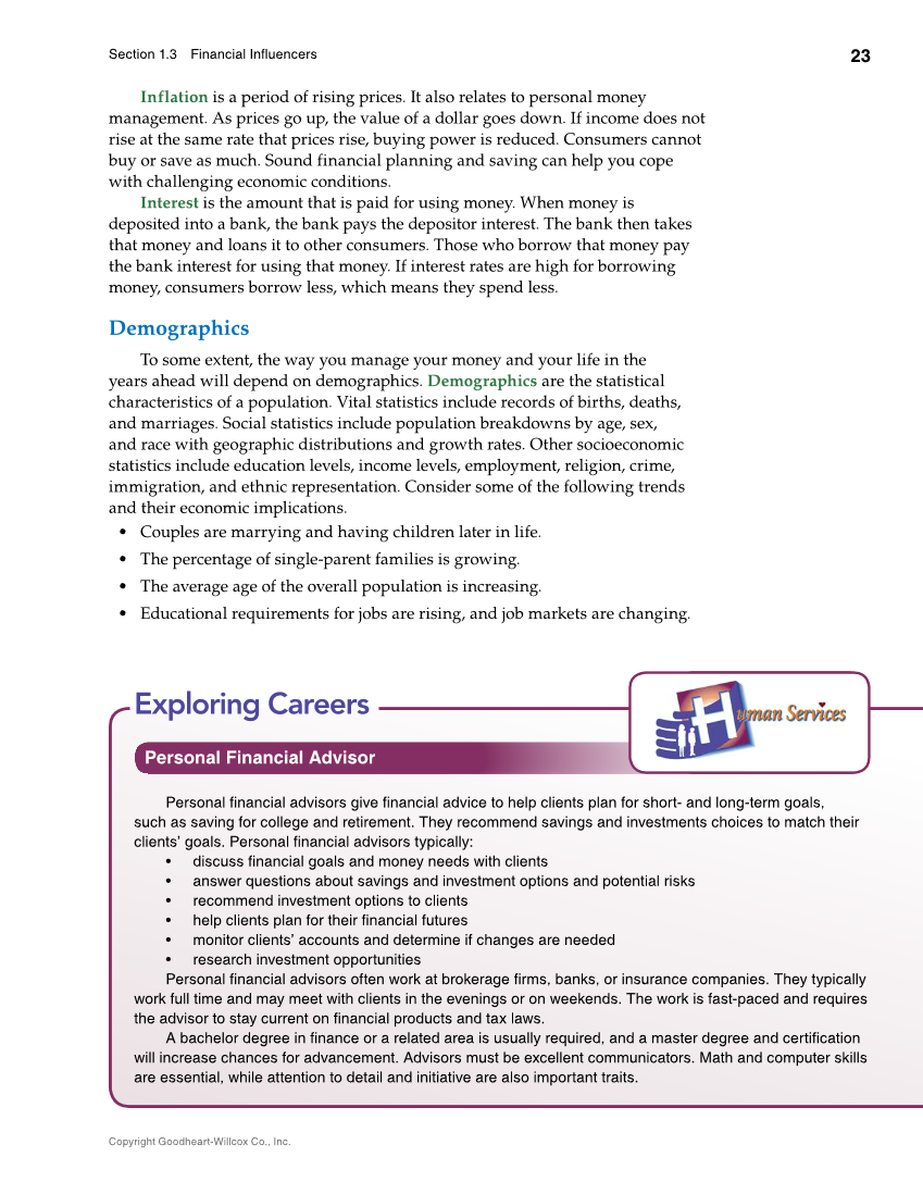 Foundations of Financial Literacy, 10th Edition page 23