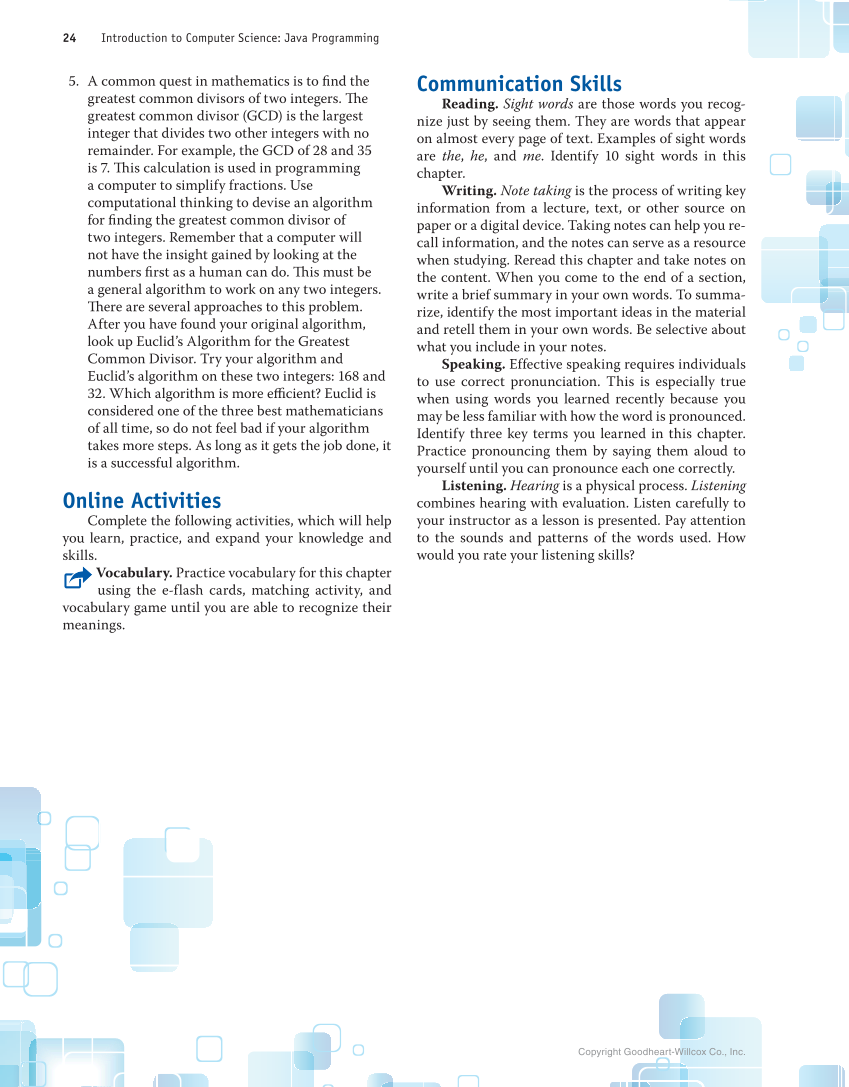 Introduction to Computer Science: Java Programming, 1st Edition page 24