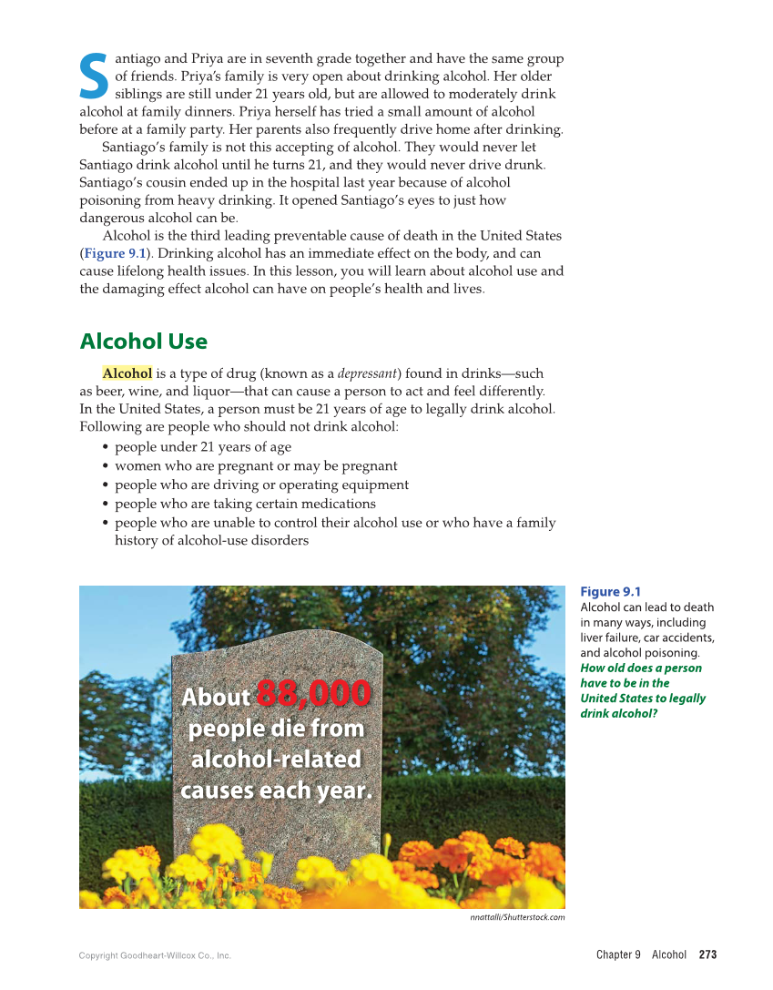 Comprehensive Health Skills for Middle School, 1st Edition page 273
