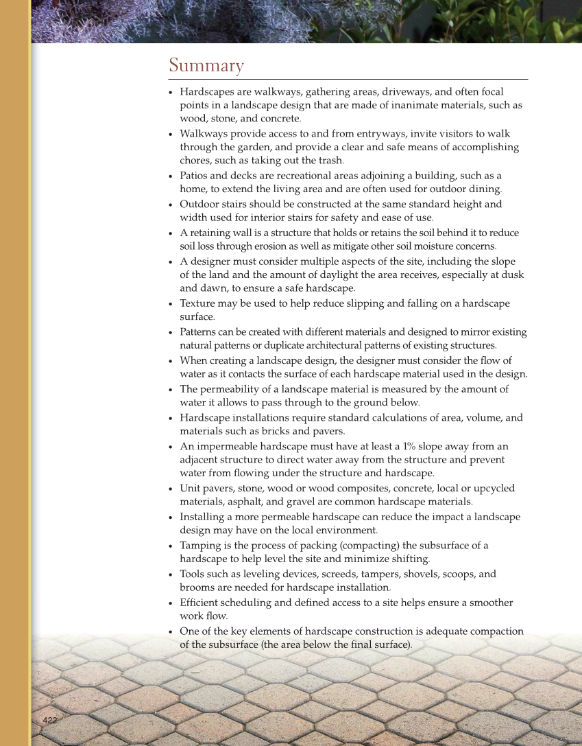 Landscape Design, Installation, and Management, 1st Edition page 422