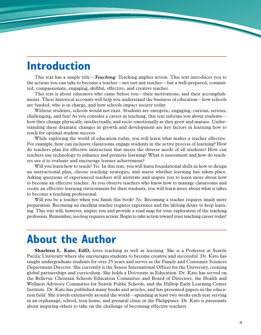 Teaching, 3rd Edition page iii