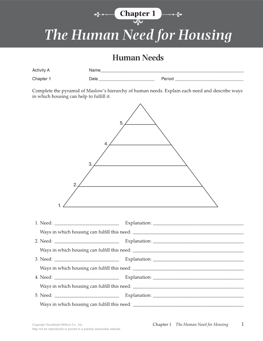 Housing and Interior Design, 11th Edition, Workbook page 1