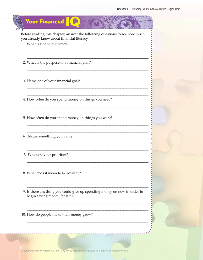 Exploring Financial Literacy, 2nd Edition page 3