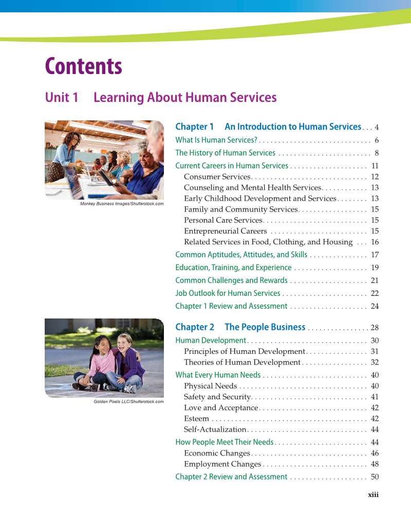 Principles of Human Services 2e, Textbook page xiii