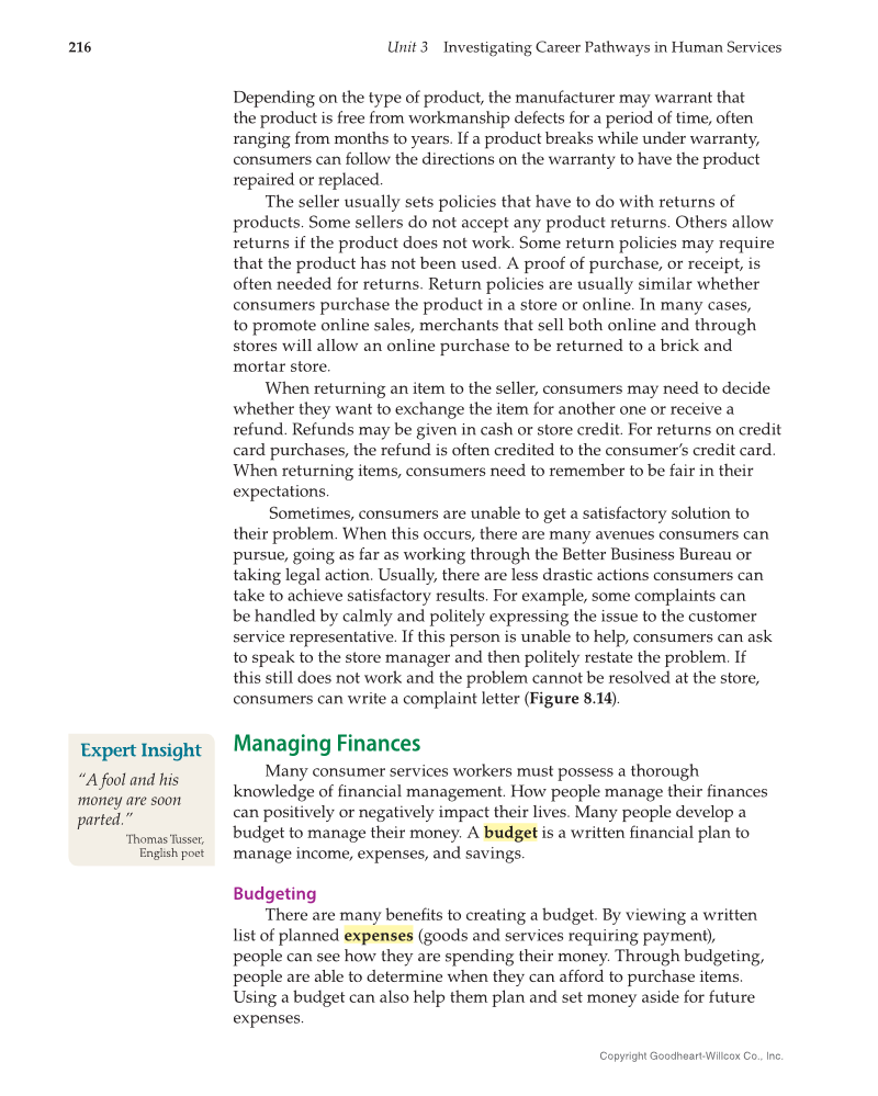 Principles of Human Services 2e, Textbook page 216