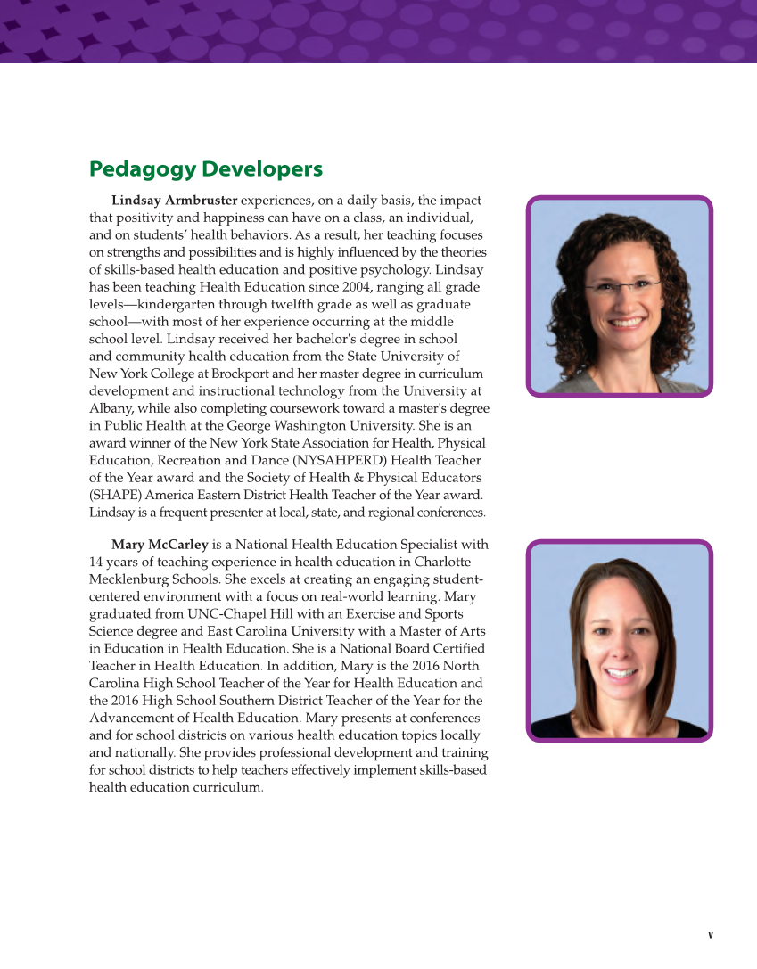 Comprehensive Health Skills for Middle School 2e page v