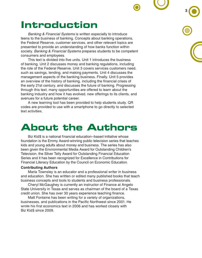Banking & Financial Systems, 2nd Edition page 3